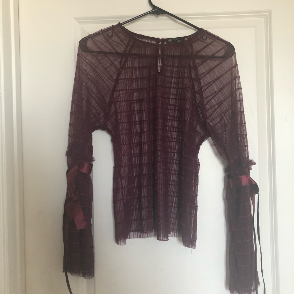 Coachella Belle sleeve mesh festival top L